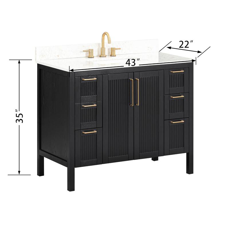 Avanity LUKA-VS43-AL Luka 42" Free Standing Single Basin Vanity Set