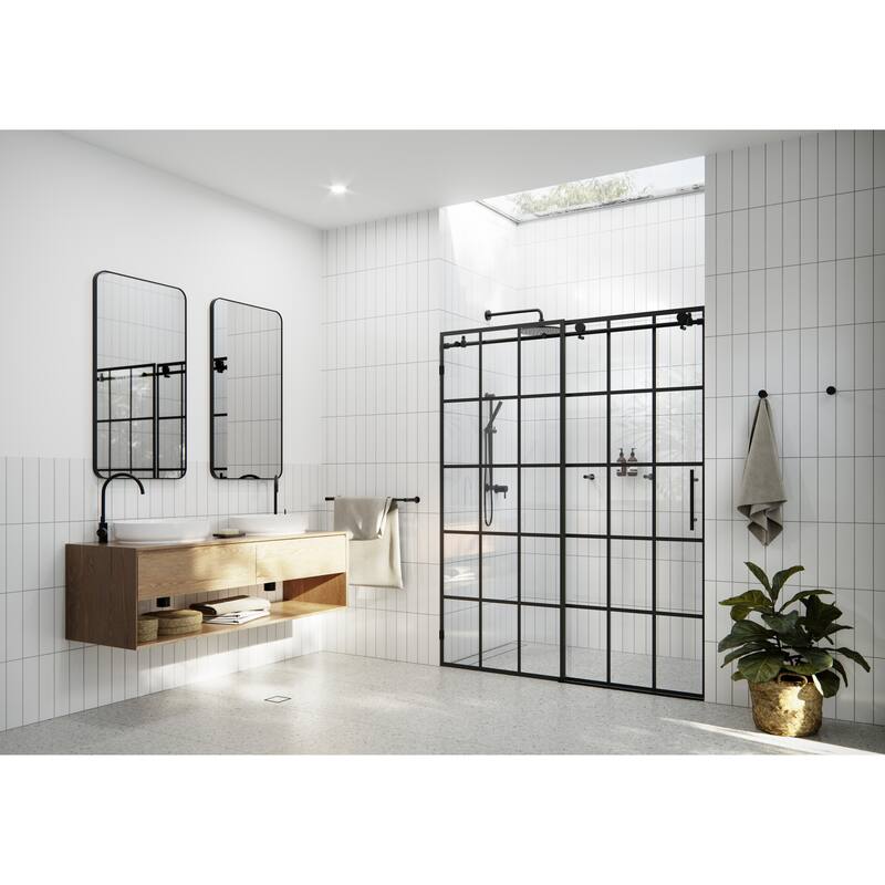 Esprit 56 in. - 60 in. x 78 in. French Monture Sliding Shower Door - 60 Inch - Right