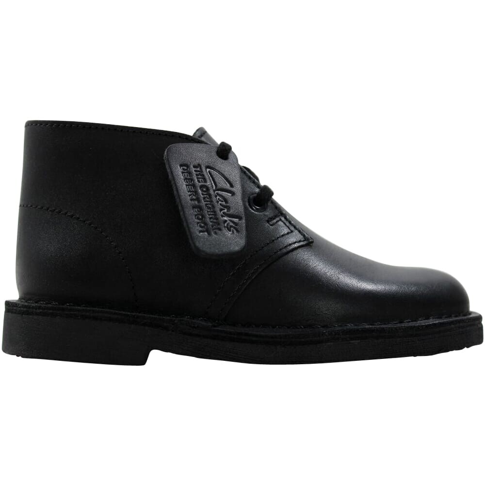 clarks desert boot black smooth