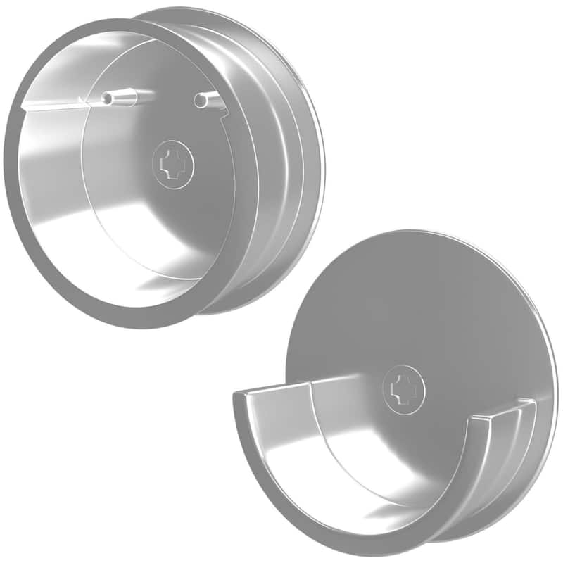 Rev-A-Shelf Sidelines Closet Rod Support End Cap - Pack of 2 - Chrome