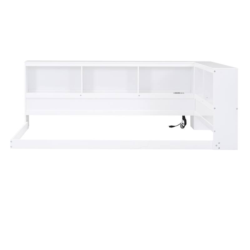 Wood Daybed with Storage Cabinets and USB Ports