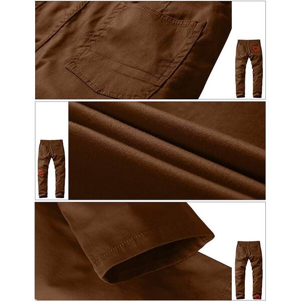 Shop Match Mens Slim Tapered Flat Front Casual Pants 32 8105 Light Brown 32w X 31l Overstock 30109443
