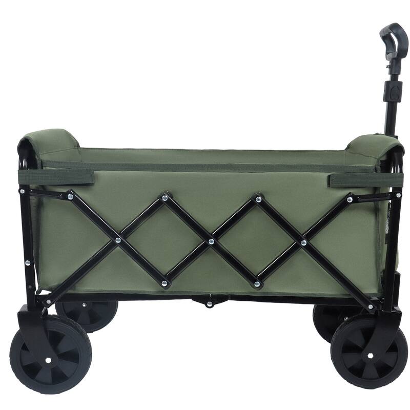 Expandable Dual-Layer Utility Wagon with 100% Extra Space - Grocery Cart for Camping, Shopping, Sports, Gardening, Fishing