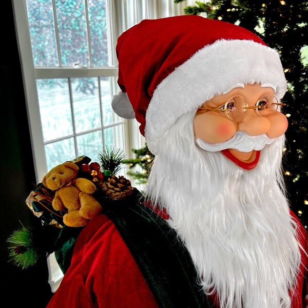 Fraser Hill Farm 58-in. Life-Size Dancing Santa Claus with Teddy