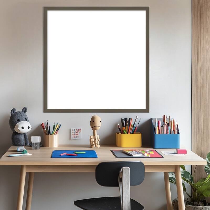 Amanti Art Svelte Clay Grey Framed Dry Erase Magnetic Board