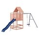 preview thumbnail 11 of 15, vidaXL Swing Set Outdoor Backyard Wooden Playground Equipment for Kids Age 3-8