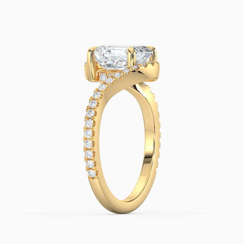 Auriya 14k Gold Asscher-cut Lab Grown Diamond Bypass Engagement Ring 1.00 to 5.00 ct. tw. (F-G, VS)