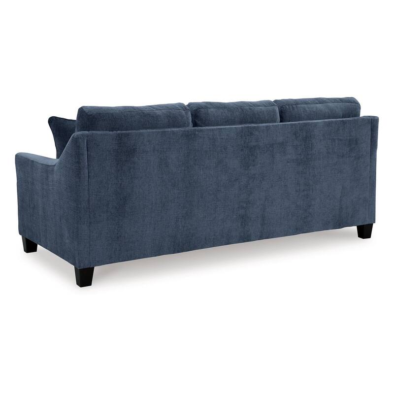 Emilia Queen Sofa Chaise Sleeper, 3 Accent Pillows, Ink Blue Polyester