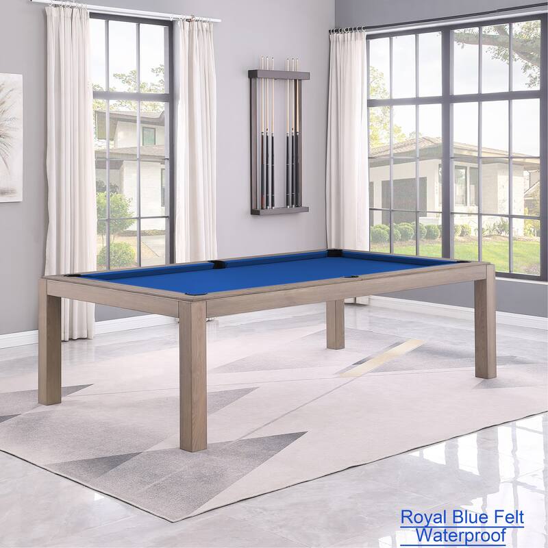 Olivia GreyWash Ash 8ft Billiard Slate Pool Table with dining top - Beige/Pink