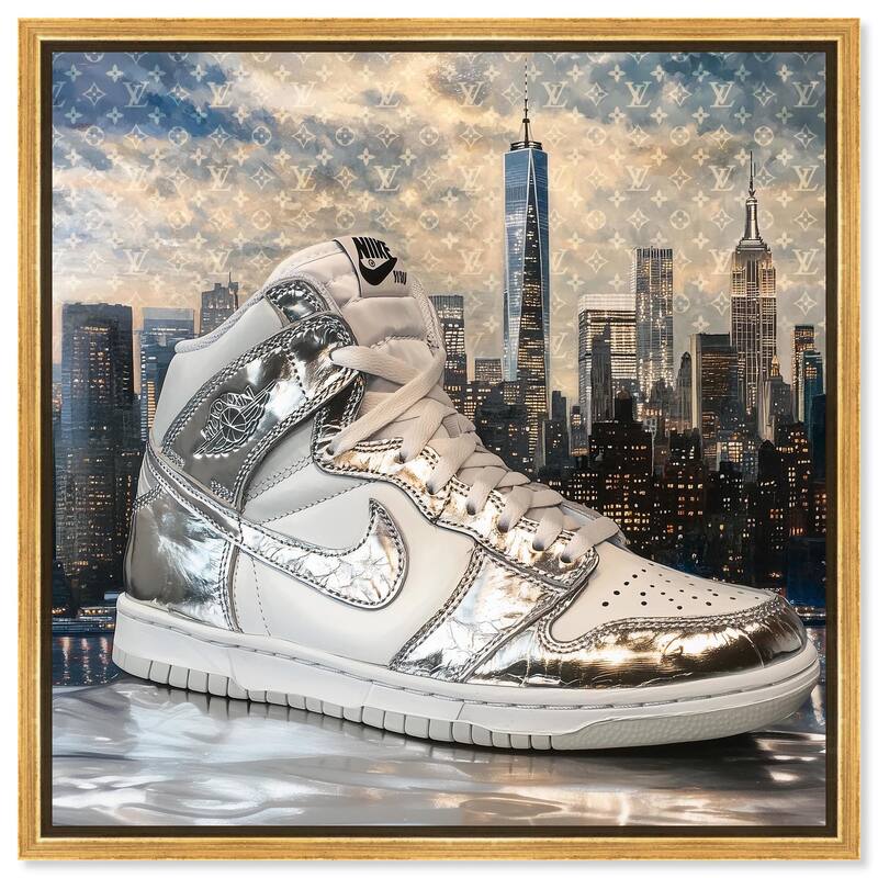 NYC Metallic Sneaker Canvas by Art Remedy - Gold - 24" x 24"
