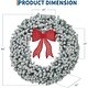 preview thumbnail 7 of 5, 36in Large Prelit Christmas Wreath with LED Lights, Snow Flocked Winter Wreath for Door, Fireplace, Indoor Outdoor - White