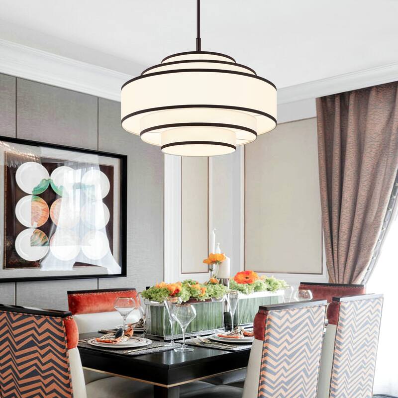 GetLedel 24" 5-Light Dimmable Tiered Drum Chandelier