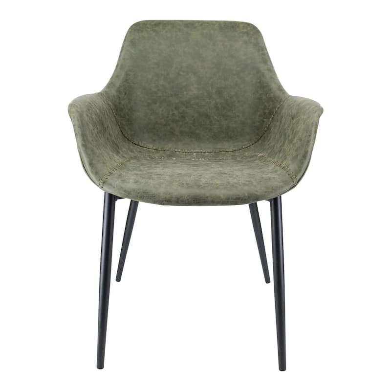 Markley Leather Dining Chair with Iron Legs Set of 4 Modern Accent Armchair