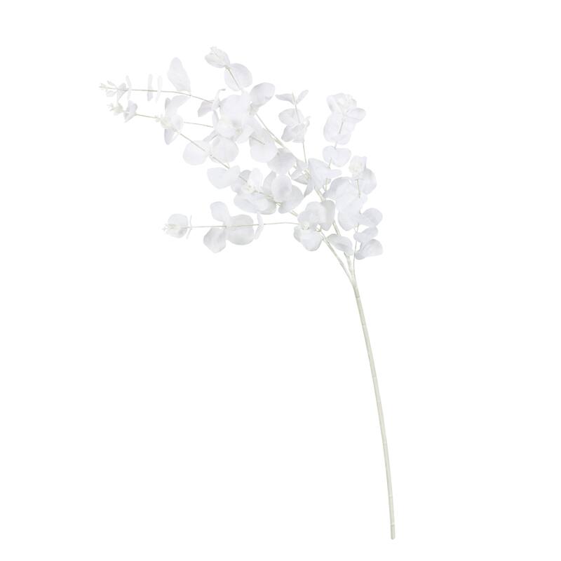 Set of 3 White Artificial Eucalyptus Leaf Stem Plant Greenery Foliage Spray Branch 36in - 36" L x 10" W x 7" DP