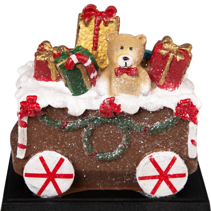 Set of 4 Gingerbread Train Christmas Stocking Holders 4.75"