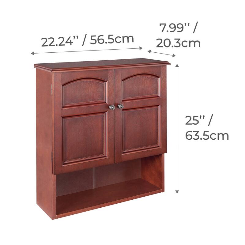 Teamson Home Martha Two-Door Removable Wall Cabinet, Mahogany