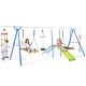 preview thumbnail 1 of 6, 6-in-1 Outdoor Backyard Kids Swing Set Playground Playset with Slide 6-in-1