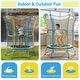 preview thumbnail 24 of 25, Mini Trampoline for Kids with Safety Enclosure Net and Foam Handles