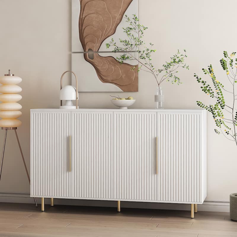 Modern Wood Buffet Sideboard Cabinet with Storage, Adjustable Shelves