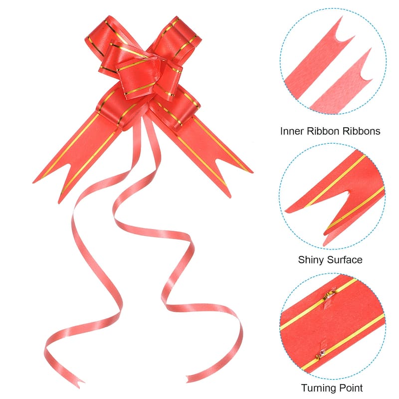 40Pcs 2.8" Pull Bows Present Wrapping String Bows Gold Thread Style