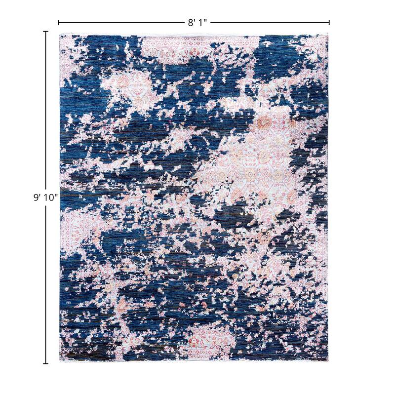 Ikat One-of-a-Kind Handmade Area Rug, Blue - 8' 1" x 9' 10"