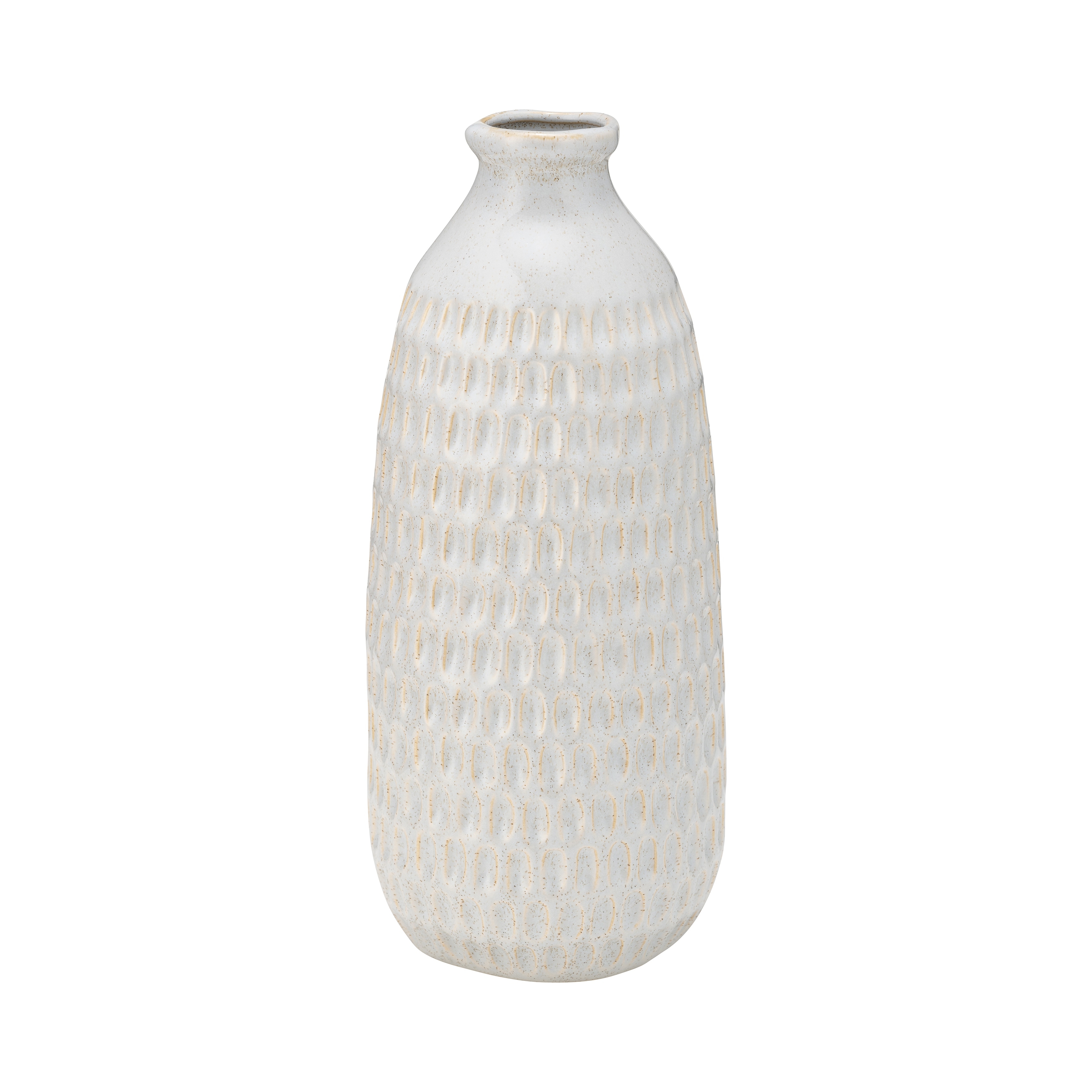 Ceramic Modern Dimpled Texture Vase - Green, 16"