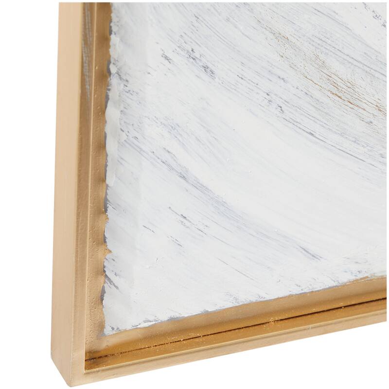 Metal Starburst Spiral Framed Wall Art with Gold Frame - White - Roche River Decor