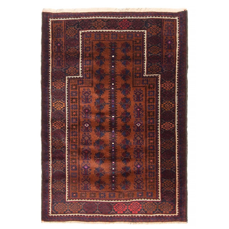 Teimani Brown Rug 3'0" x 4'5" - 3'0 x 4'5 - Dark Brown - 3'0 x 4'5