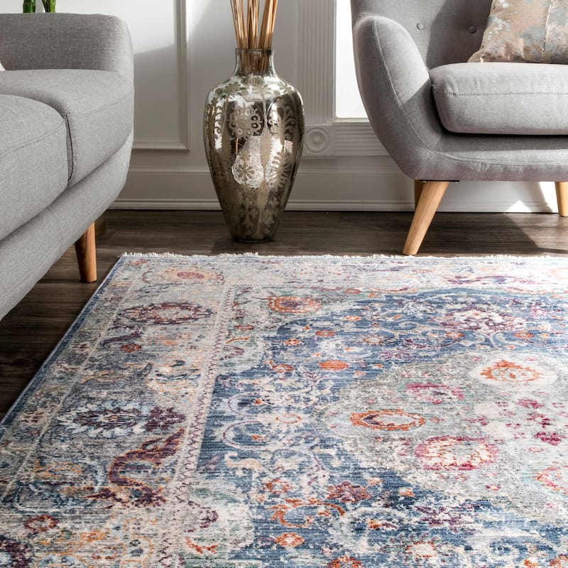 Nuloom Sky Blue Indie Fringe Area Rug