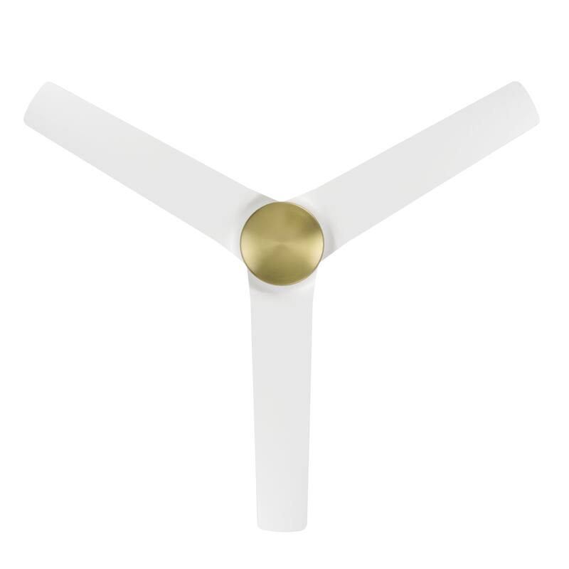 Mocha Indoor/Outdoor 3-Blade Smart Ceiling Fan 54in with Remote Control and Wall Cradle - 54