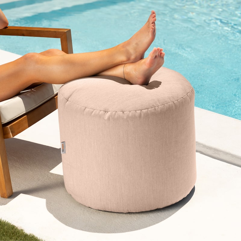 Jaxx Sunbrella Patio Bean Bag Pouf Ottoman - Petal