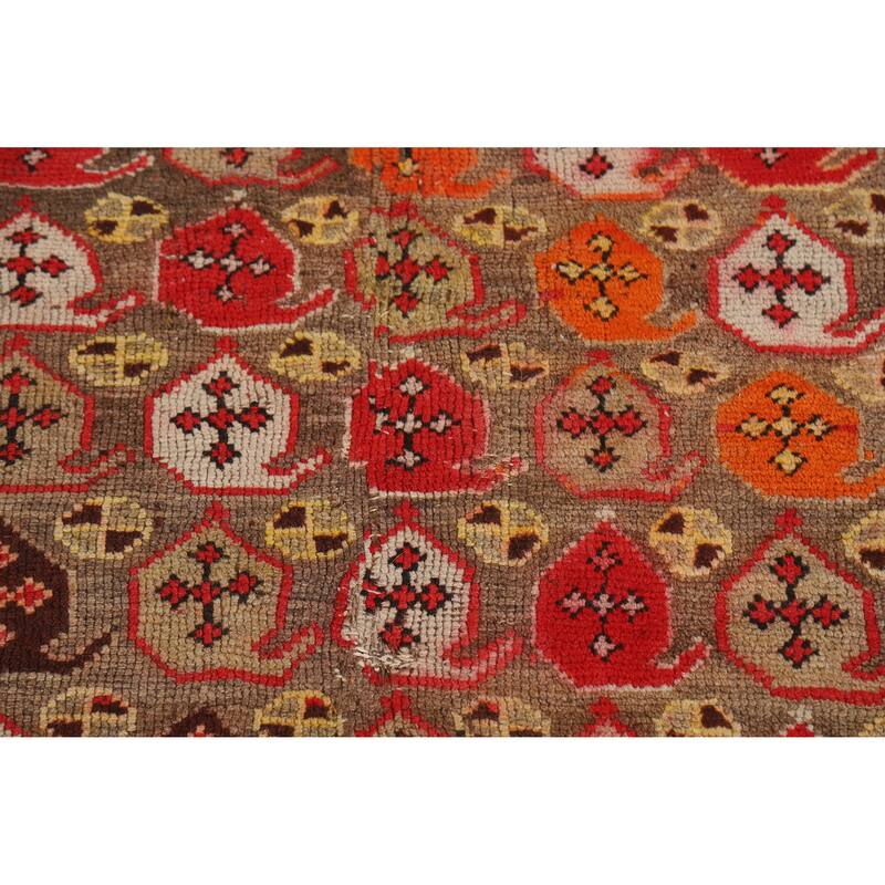 Pre-1900 Antique Vegetable Dye Kazak Runner Wool Carpet - 3'9" x 10'0"