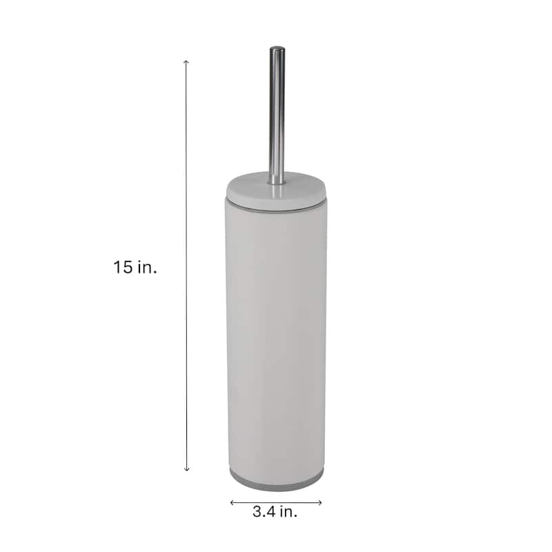 Bath Bliss Modern Aluminum Deluxe Stainless Steel Toilet Brush with Removable Liner in Black