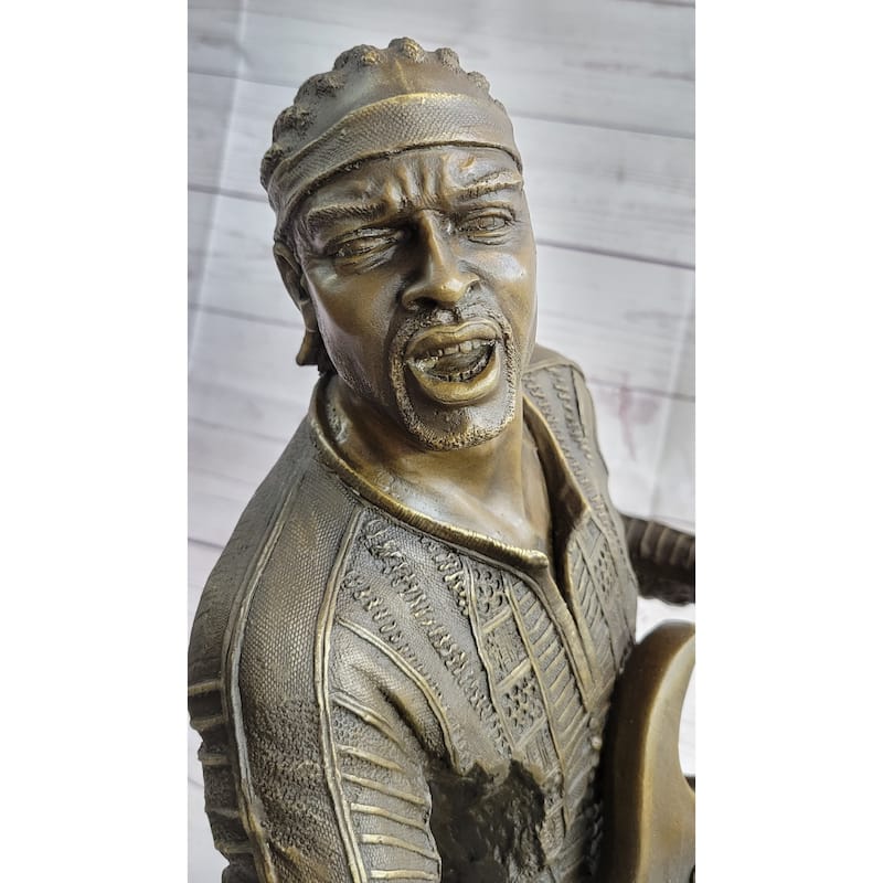 Jimi Hendrix Guitarist Musician Bronze Statue Sculpture Figure 18 Inches X 17 Inches