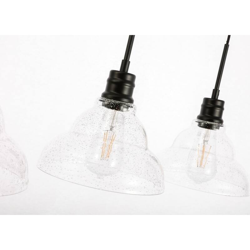 Gia 8.5-Inch 3-Light Clear Seeded Glass Pendant