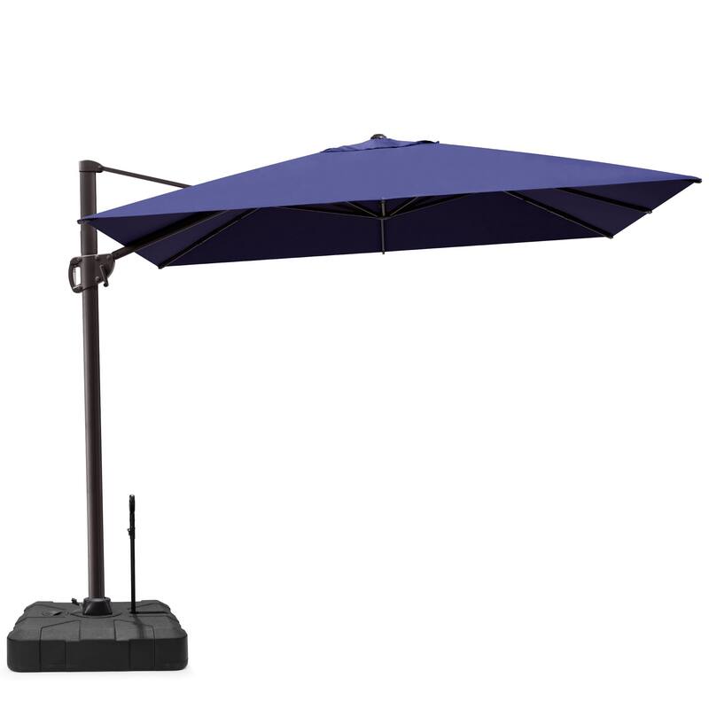 11 x 9 FT Outdoor Aluminum Cantilever Offset Umbrella with Base Stand