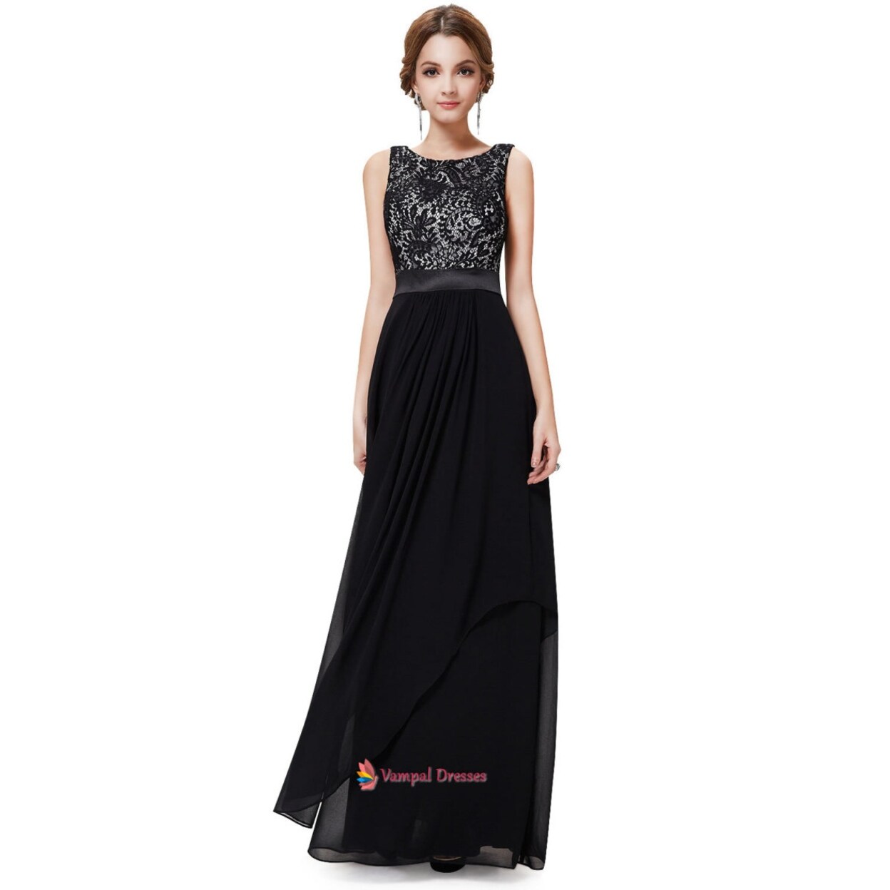black lace evening top