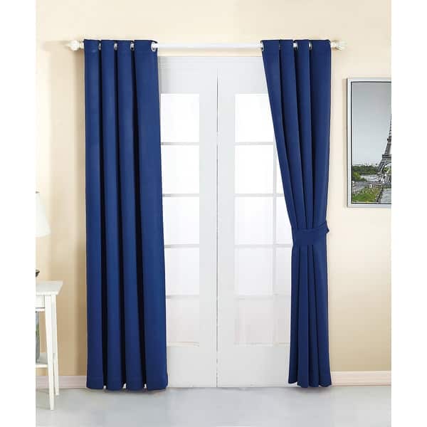 slide 2 of 101, 4 Piece Grommet Darkening Blackout Window Panel Curtain Set 63 Inches - Dark Blue