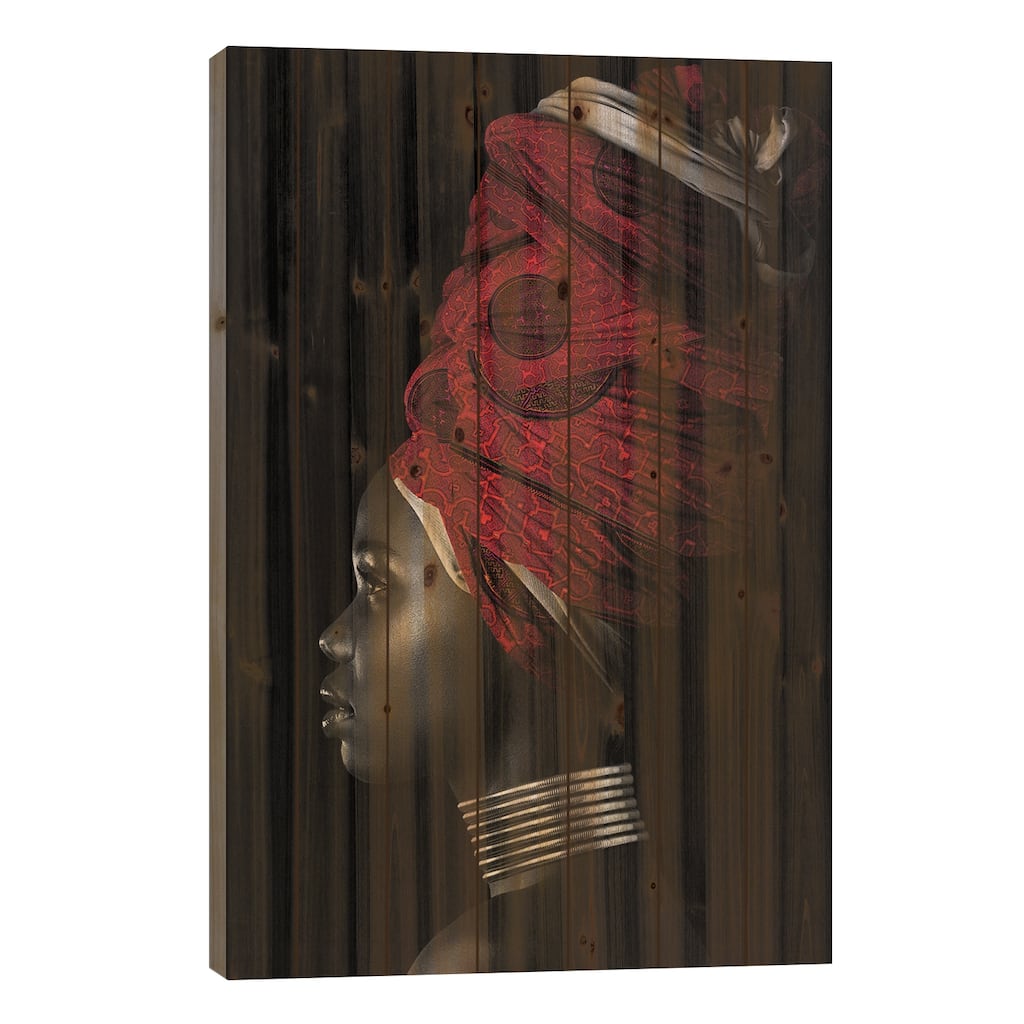 Red | African Women II Print On Wood by Danilo de Alexandria - Multi-Color