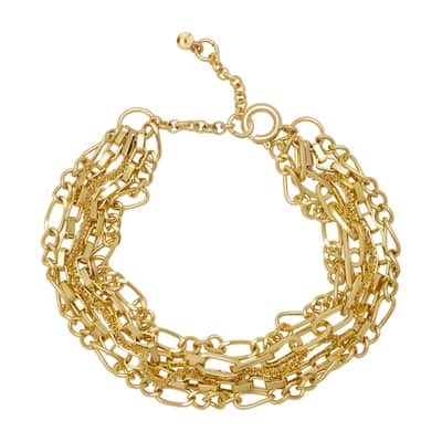 Victoria Townsend Yellow Gold Plated 5 Row Link Bracelet