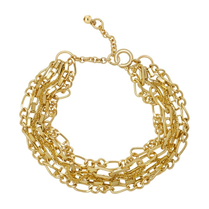 Victoria Townsend Yellow Gold Plated 5 Row Link Bracelet
