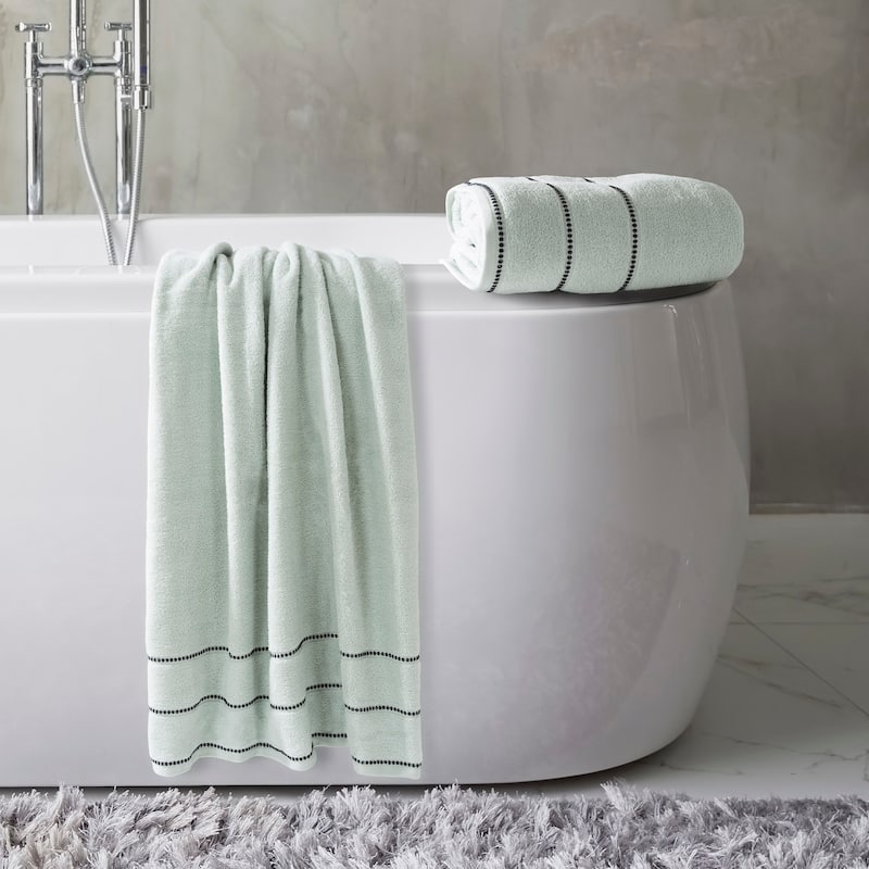 2-Piece Luxury Bathroom Towels Set - Made From Washable 100% Zero Twist Cotton by Lavish Home (Seafoam)