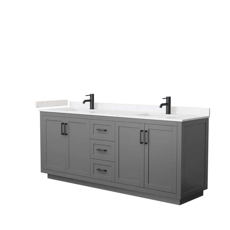 Miranda Double Vanity Set, Cultured Marble Top, No Mirror