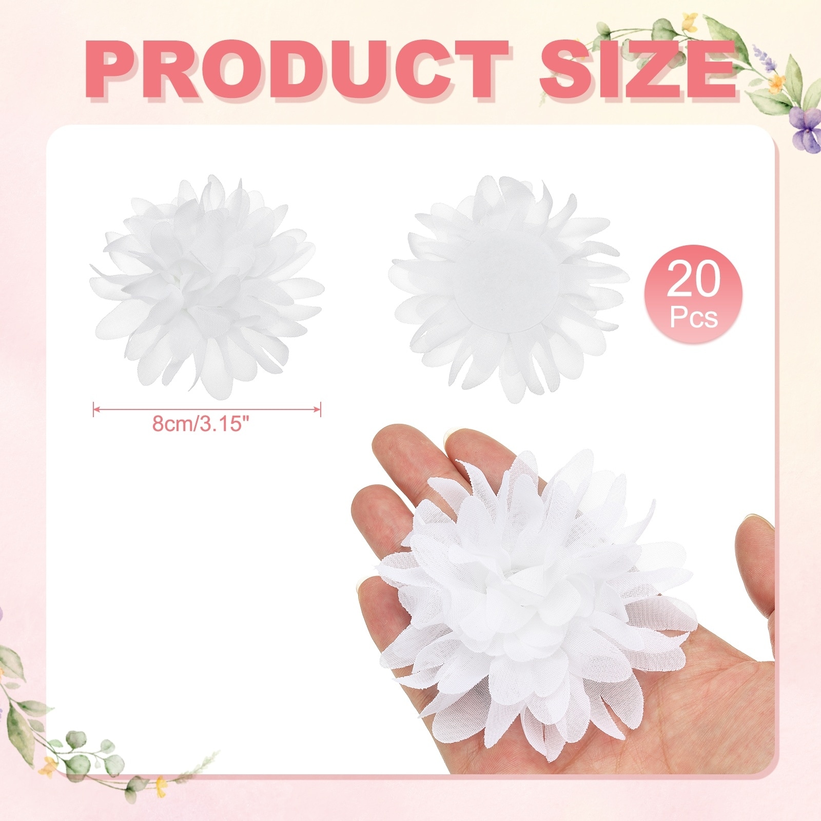 Chiffon Flower, Fabric Flowers Bows Sewing Fabric Appliques Headband Embellishments for Crafts