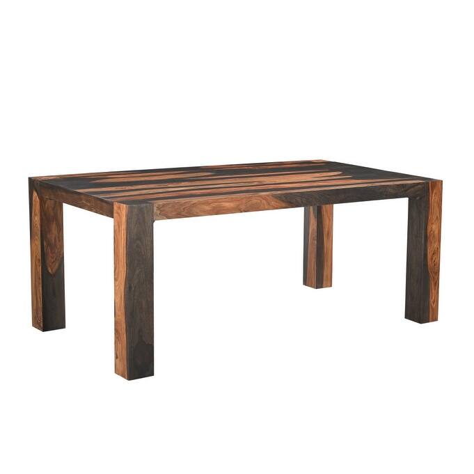 HomeRoots 75" Dark Brown Solid Wood Dining Table - 75.00 in. x 30.00 in. x 40.00 in.