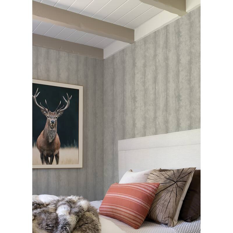 Advantage Flint Light Grey Wood Wallpaper