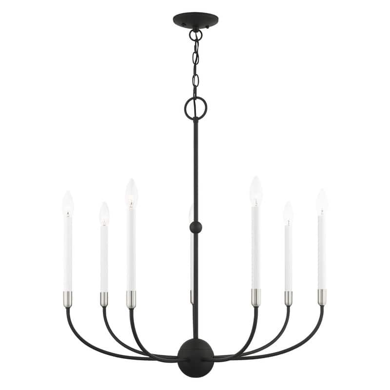 Livex Lighting 7-light Black Chandelier, 46067-04 - 28" DIA X 30" H
