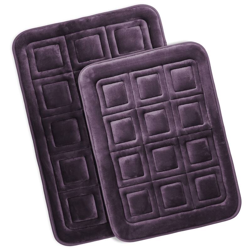 Clara Clark Ultra Soft Non Slip and Absorbent Bath Rug - Waffled Velvet Memory Foam Bath Mat