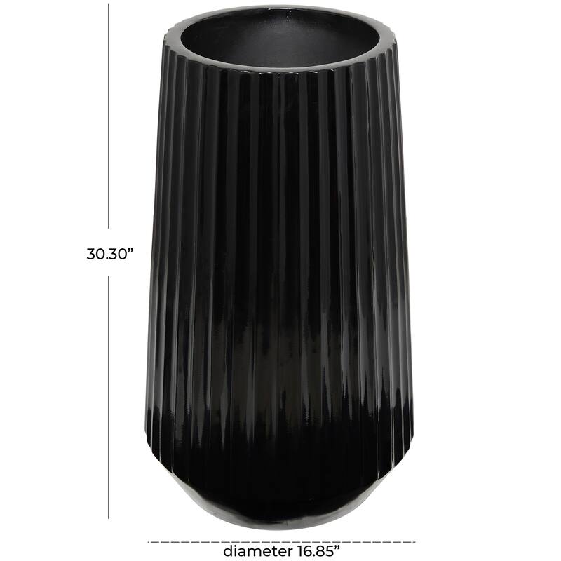 Black Resin Decorative Vase - 17"W, 30"H