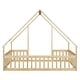preview thumbnail 17 of 49, Full Floor House Bed with Fence,Guardrails